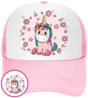 Czapki i chusty sportowe męskie - CZAPKA Z DASZKIEM JEDNOROŻEC DLA DZIECI SIATKA RÓŻOWA BEJSBOLÓWKA - miniaturka - grafika 1