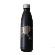 Butelki termiczne - TravelSet, Butelka termiczna World - czarna 700ml - miniaturka - grafika 1