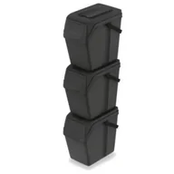 Kosze na śmieci - Prosperplast Keden kosz na śmieci sortibox set 3 - czarny recykling 25 l - miniaturka - grafika 1