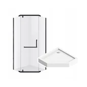 Kabiny prysznicowe - Kabina prysznicowa Durasan DIAMOND 80x80 czarna z brodzikiem zestaw - miniaturka - grafika 1