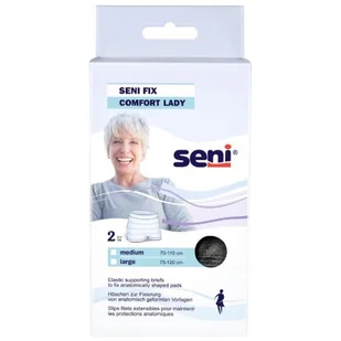 SENI Fix Comfort Lady Elastyczne majtki mocujące dla kobiet L czarne, 2szt. - Bielizna lecznicza - miniaturka - grafika 1