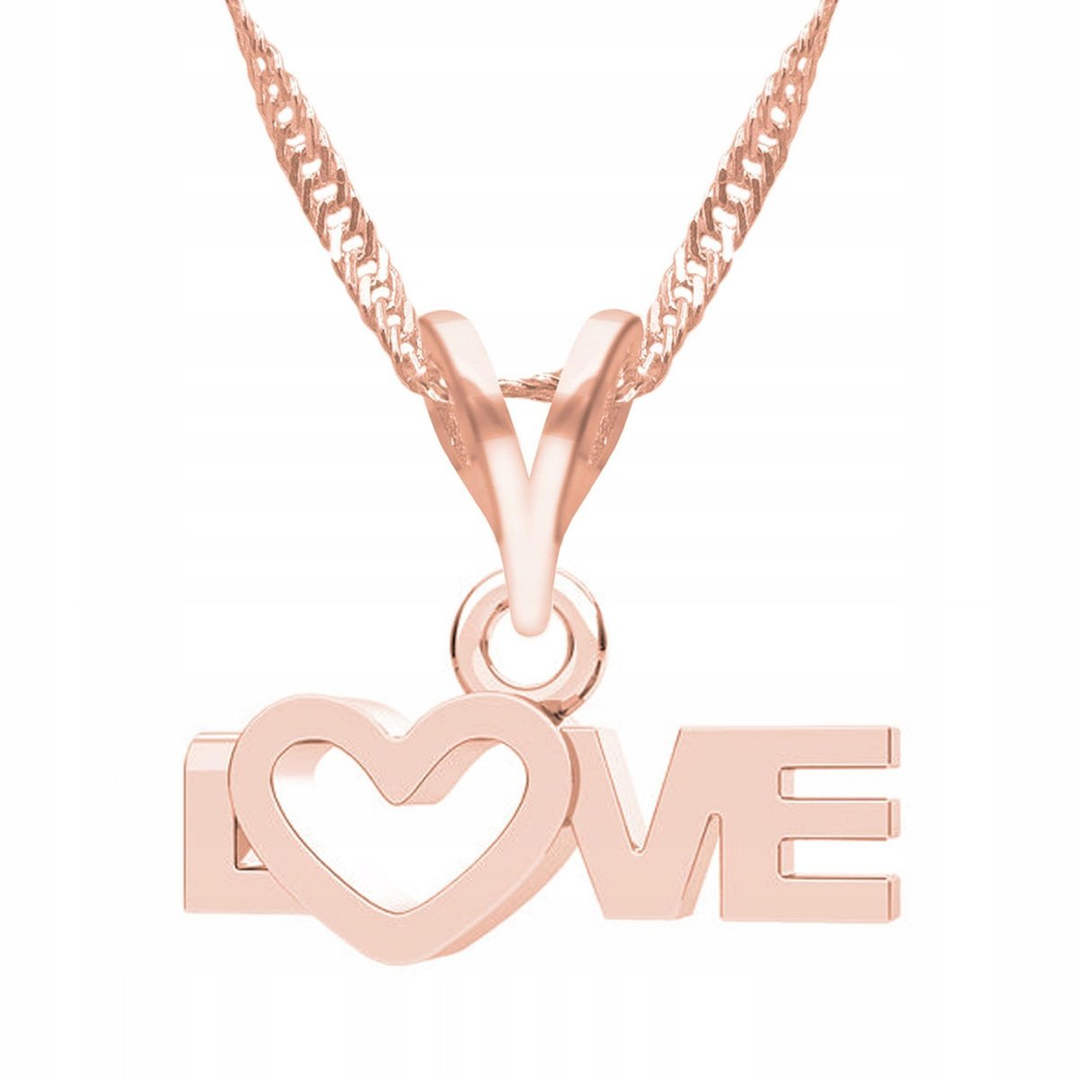 Naszyjnik Pozłacany Miłość Love Serce Heart Love Serduszko Serca SREBRO 925