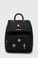 Plecaki - Love Moschino plecak damski kolor czarny mały z aplikacją JC4067PP1LLI0000 - miniaturka - grafika 1