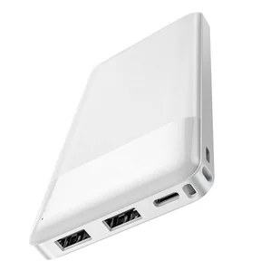Hoco Power bank 10 000mah Z Lcd 2a 2xusb + Usb-C J72 Biały - Powerbanki - miniaturka - grafika 1