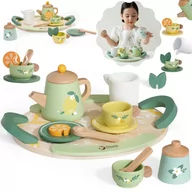 Zabawy w naśladowanie dorosłych - CLASSIC WORLD Drewniany Zestaw do Herbaty 14 el. - miniaturka - grafika 1