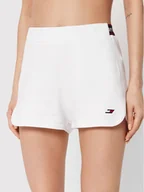 Spodenki damskie - Tommy Hilfiger Szorty sportowe Tape S10S101432 Biały Regular Fit - miniaturka - grafika 1