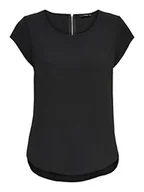 Koszulki i topy damskie - ONLY Women Unicolored Short Sleeve Blouse | Basic Round Neckline | Blouses T-Shirt Top ONLVIC, Colours:Black, Size:34 - miniaturka - grafika 1