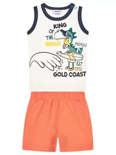Koszulki dla dziewczynek - Primigi Komplet top i szorty materiałowe Surfin King 45191071 Kolorowy Regular Fit - grafika 1