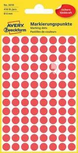 Avery Zweckform Etykiety czerwone kółka do zaznaczania 8mm Zweckform 3010 - Etykiety samoprzylepne i bloki etykiet - miniaturka - grafika 1