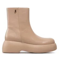 Botki damskie - Botki Simple SL-26-02-000039 Beżowy - miniaturka - grafika 1