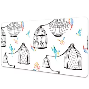 Podkład ochronny na biurko Klatki dla ptaków 90x45 cm - Podkładki na biurko - miniaturka - grafika 1