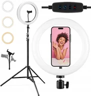 Inne akcesoria studyjne - ZESTAW LAMPA PIERŚCIENIOWA LED RING 26cm DO MAKIJAŻU SELFIE + STATYW 210cm - miniaturka - grafika 1