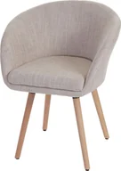 Krzesła - Krzesło do jadalni Malmö T633, krzesło kuchenne, design retro 50s ~ tekstylny, kremowy/szary - miniaturka - grafika 1