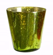 Świeczniki - ŚWIECZNIK tealight SZKLANY zielony wys. 11cm - miniaturka - grafika 1