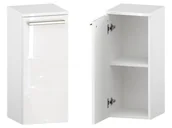 Szafki łazienkowe - Słupek Łazienkowy ATH 30 cm DD Lewy - Biały Wysoki Połysk - Uchwyty Stal Szczotkowana - miniaturka - grafika 1