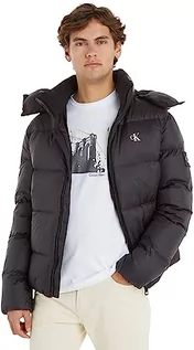 Kurtki męskie - Calvin Klein - męskie płaszcze - kurtka puchowa męska - kurtka puchowa męska, czarna kurtka - męska kurtka puchowa Essentials płaszcz puchowy, Czarny, XL - grafika 1