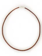 Naszyjniki - 7803-28 Naszyjnik Rzemień Skóra Naturalna + Srebro 925 - miniaturka - grafika 1