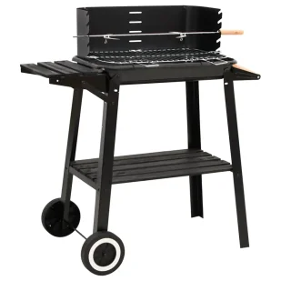 Czarny grill na kółkach z regulowaną wysokością rusztu T6-H16 - Grille - miniaturka - grafika 1