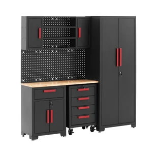 MSW Szafa warsztatowa modułowa blat 132 x 42,7 x 2,5 cm ściana perforowana MSW Szafka na kółkach zamykana - Pozostałe wyposażenie warsztatu - miniaturka - grafika 1