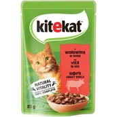 Mokra karma dla kotów - Karma dla kota KITEKAT z wołowiną w sosie 85 g - miniaturka - grafika 1