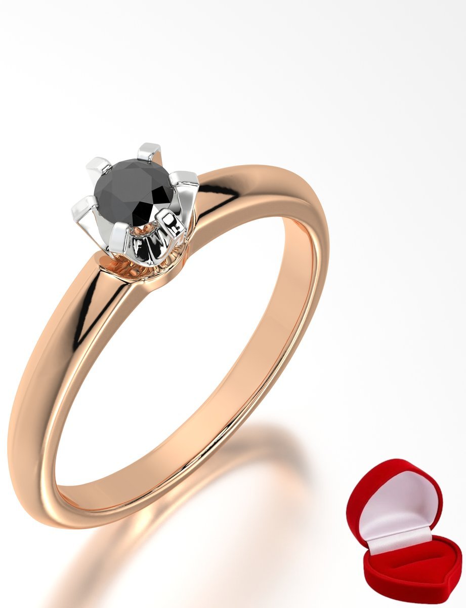 ZŁOTY PIERŚCIONEK ZARĘCZYNOWY 585 14k BRYLANT CZ. 0,14 ct RÓŻOWE ZŁOTO R25