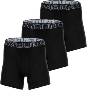UNDER ARMOUR bokserki męskie, 3-pak - Performance Bawełna Boxer Briefs, stretch, mieszanka bawełny, gładkie czarne L - Majtki męskie - miniaturka - grafika 1