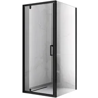 Kabiny prysznicowe - Hydrosan Czarna kabina prysznicowa 70x70 kwadratowa drzwi pełne uchylne KZ04AB - miniaturka - grafika 1