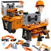 Mały majsterkowicz - Duża Skrzynia Z Narzędziami Zestaw Majsterkowicza Warsztat Wkrętarka 65el. - miniaturka - grafika 1