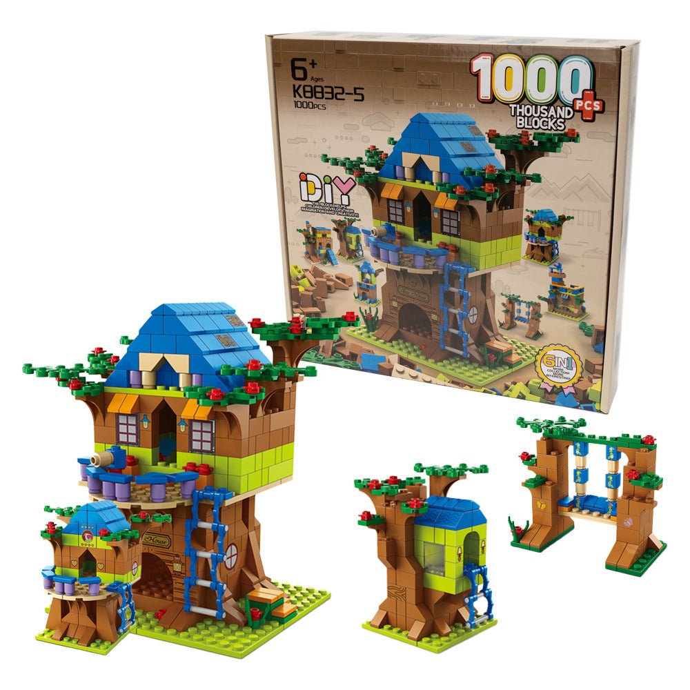 Zestaw klocków „Domek na drzewie” - 1000 elementów