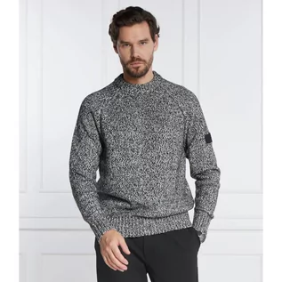 Swetry męskie - Calvin Klein Sweter BLEND CN | Regular Fit | z dodatkiem wełny - grafika 1