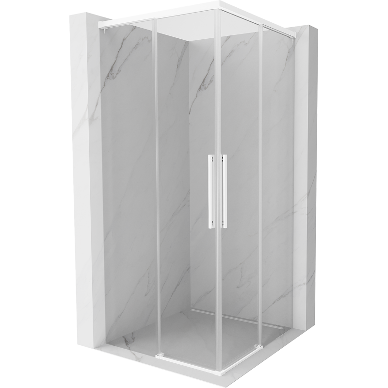 Mexen Rox Duo kabina prysznicowa rozsuwana 75 x 75 cm, transparent, biała - 8C2D-075-075-20-00