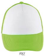 Czapki dla dzieci - SOLs 03091 Czapka dziecięca Bubble Kids Cap, 5-panelowa - Kolor: Biały/Neon Green - Rozmiar: Jeden rozmiar - miniaturka - grafika 1