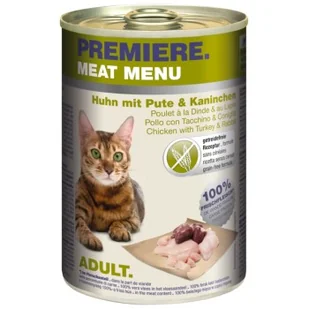 PREMIERE Meat Menu Adult Kurczak, indyk i królik 12x400 g - Mokra karma dla kotów - miniaturka - grafika 1