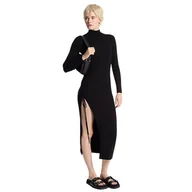 Sukienki - vestiti casual donna michael kors - merino ruched mini dress - nero - miniaturka - grafika 1