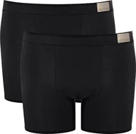 Majtki męskie - Sloggi Herren Shorts, 2er Pack - GO Natural Short C2P, Bokserki, Bawełna Stretch Schwarz L - miniaturka - grafika 1