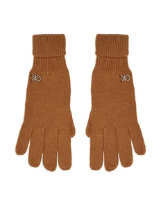 Calvin Klein Rękawiczki Damskie Chunky K60K612618 Brązowy - Rękawiczki - miniaturka - grafika 1