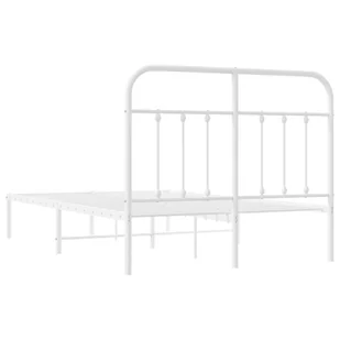 Metalowa rama łóżka z wezgłowiem, biała, 120x200 cm Lumarko! - Inne meble do sypialni - miniaturka - grafika 9
