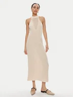 Sukienki - Tommy Hilfiger Sukienka letnia WW0WW41747 Beżowy Slim Fit - miniaturka - grafika 1