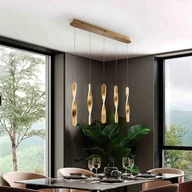 Lampy sufitowe - Schuller Valencia Lampa wisząca LED Twist, 5-punktowa. Aluminium, metal, akryl, kolor złoty - miniaturka - grafika 1