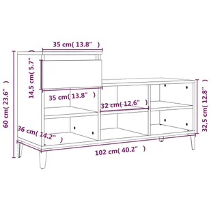 Szafka na buty, wysoki połysk, biała, 102x36x60 cm - Szafki na buty - miniaturka - grafika 12