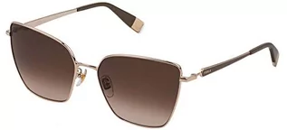 Okulary przeciwsłoneczne - Furla Damskie okulary przeciwsłoneczne Vfu549, Shiny Rose Gold W/Beige Parts, 70, Błyszczące różowe złoto W/beżowe części - grafika 1