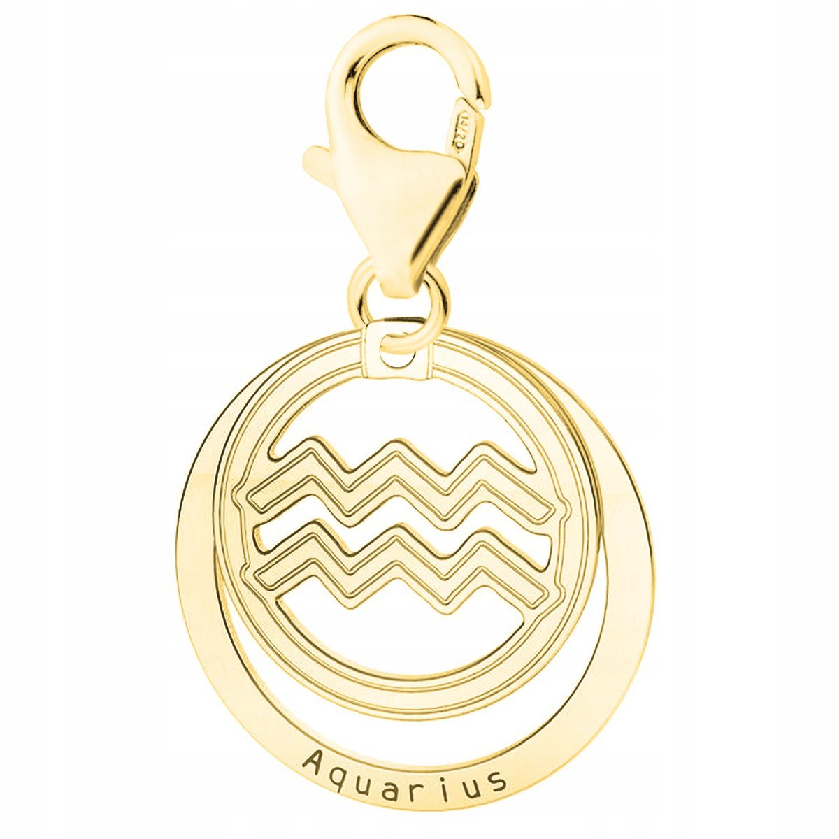 Złota Zawieszka ze Znakiem Zodiaku Wodnika Znak Zodiaku Wodnik SREBRO 925