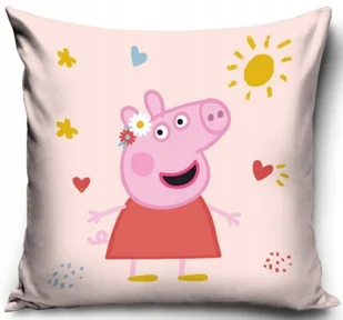ŚWINKA PEPPA poszewka na poduszkę jasiek 40x40 welurowa VELVET - Poszewki na poduszki - miniaturka - grafika 1
