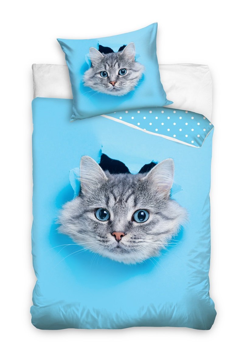 Pościel KOT dwustronna puszysty CUTE KOTEK