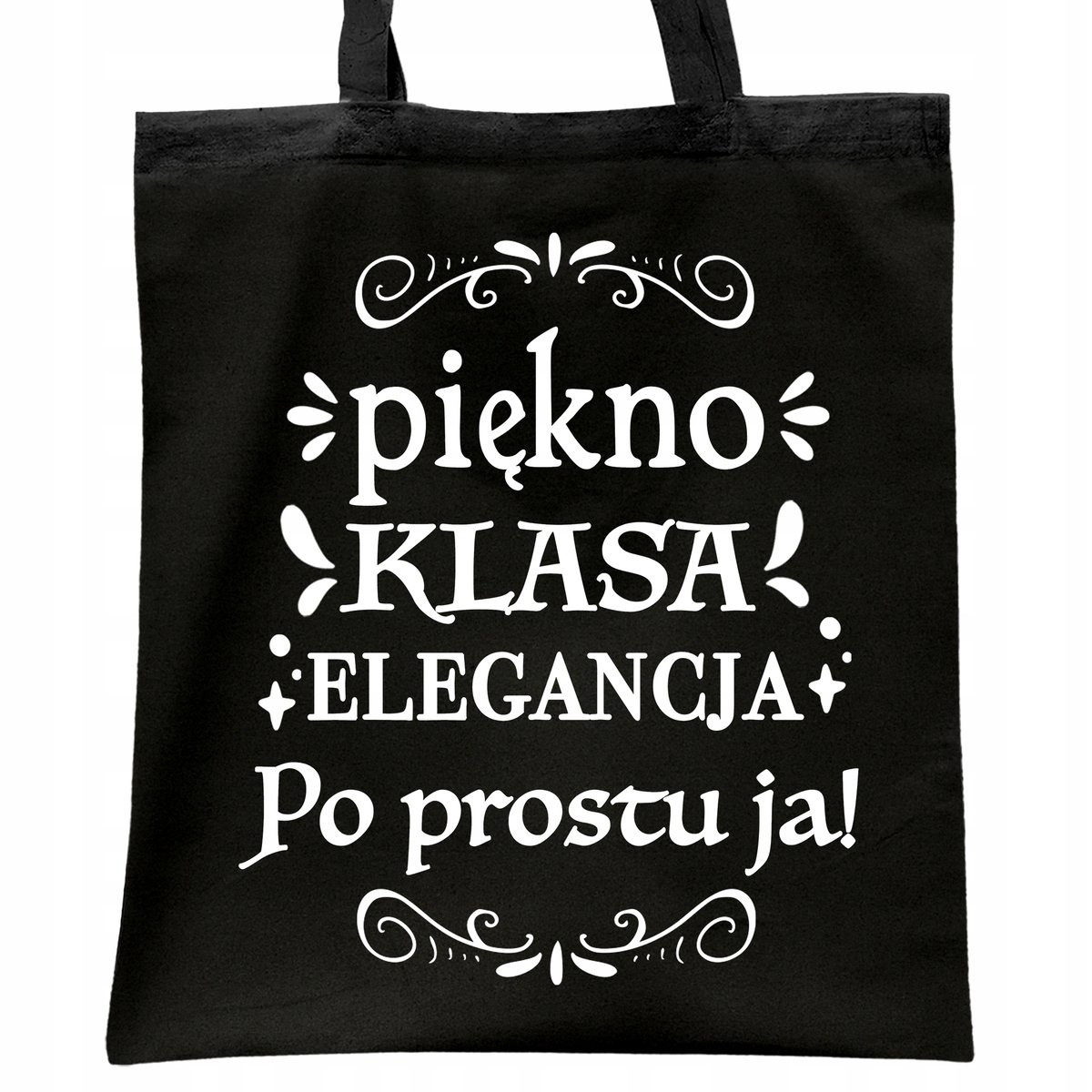 Torba bawełniana czarna na zakupy Dzień Kobiet Dla Kobiety Prezent