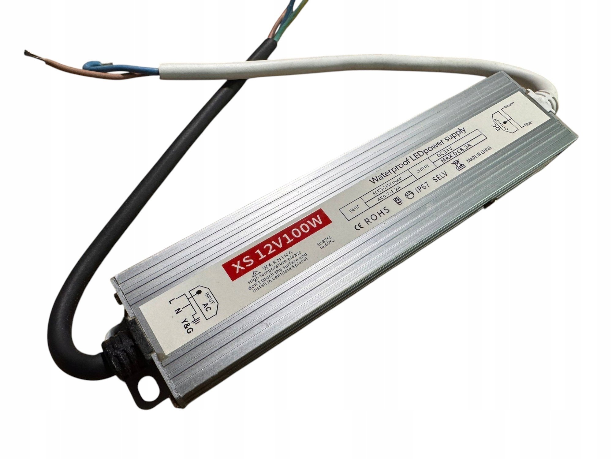 FORMAT Zasilacz Led Wodoodporny 12V 100W IP67 Transor do Taśm Led IP67