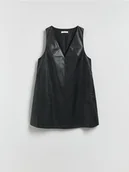 Sukienki - Reserved - Sukienka z imitacji skóry - czarny - miniaturka - grafika 1