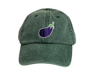 Zielona czapka z daszkiem - BAKŁAŻAN - Czapki damskie - miniaturka - grafika 1