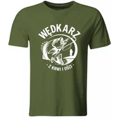 Koszulki męskie - GiTees, Koszulka Wędkarz Z Krwi I Ości. Prezent Dla Wędkarza, zielona, rozmiar M - miniaturka - grafika 1