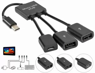 Hub Usb typ C 3.1 2x Usb Otg + zasilanie micro Usb - Kable komputerowe i do monitorów - miniaturka - grafika 1